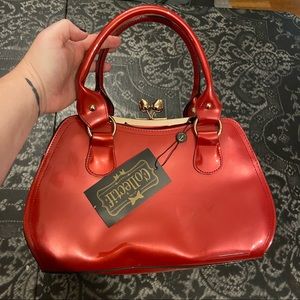 Collectif Red Christina Patent Bag